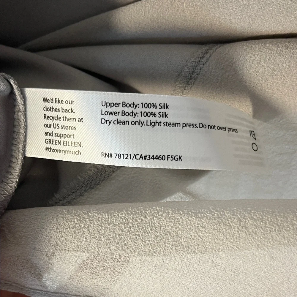 Eileen Fisher Taupe Silk Blocking Layered Tank Top - Picture 6 of 6